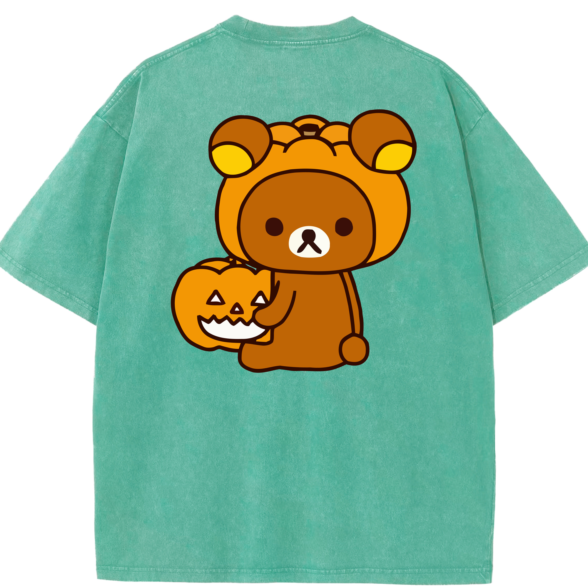 （画像用） リラックマ リラックマ キイロイトリ Rilakkuma Korilakkuma Kiiroitori 綿100% ヴィンテージ風 半袖Tシャツ（背面プリント）